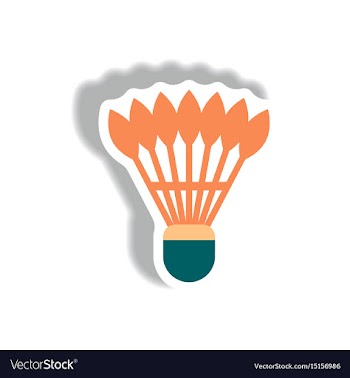 Stylish icon in paper sticker style shuttlecock vector image
