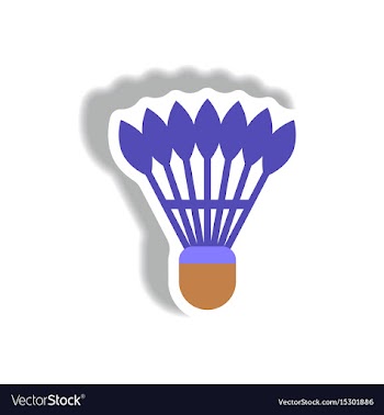 Stylish icon in paper sticker style shuttlecock vector image