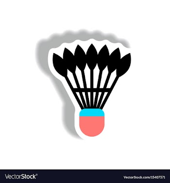 Stylish icon in paper sticker style shuttlecock vector image