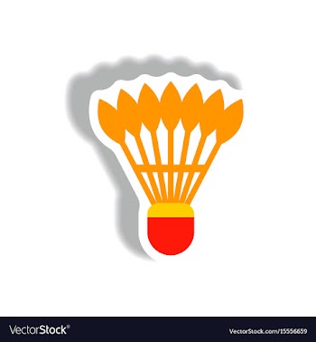 Stylish icon in paper sticker style shuttlecock vector image