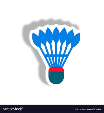 Stylish icon in paper sticker style shuttlecock vector image