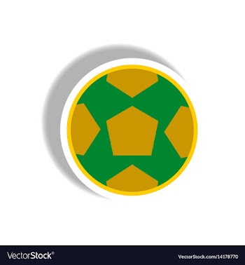 Stylish icon in paper sticker style soccer ball vector image