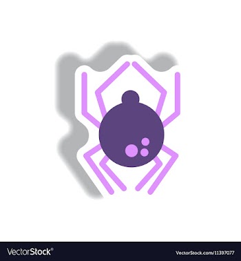 Stylish icon in paper sticker style spider insect vector image