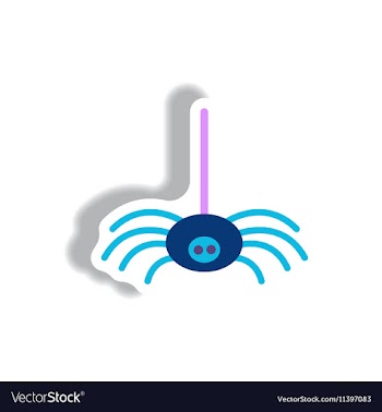 Stylish icon in paper sticker style spider insect vector image