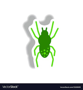 Stylish icon in paper sticker style spider insect vector image