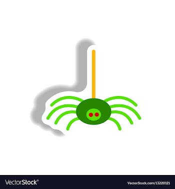 Stylish icon in paper sticker style spider insect vector image
