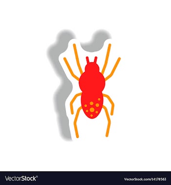 Stylish icon in paper sticker style spider insect vector image