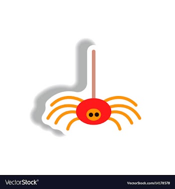 Stylish icon in paper sticker style spider insect vector image