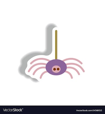 Stylish icon in paper sticker style spider insect vector image
