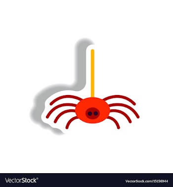 Stylish icon in paper sticker style spider insect vector image