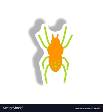 Stylish icon in paper sticker style spider insect vector image