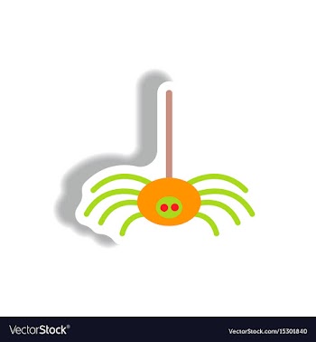 Stylish icon in paper sticker style spider insect vector image