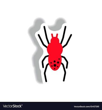 Stylish icon in paper sticker style spider insect vector image