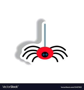 Stylish icon in paper sticker style spider insect vector image