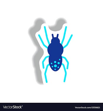 Stylish icon in paper sticker style spider insect vector image