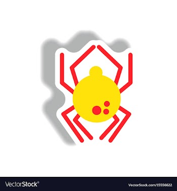 Stylish icon in paper sticker style spider insect vector image