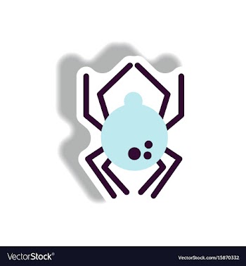 Stylish icon in paper sticker style spider insect vector image