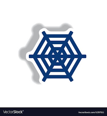 Stylish icon in paper sticker style spider web vector image