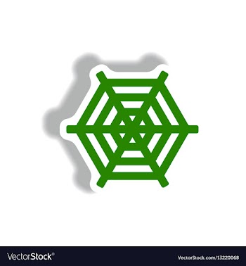Stylish icon in paper sticker style spider web vector image