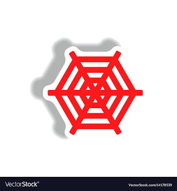 Stylish icon in paper sticker style spider web vector image