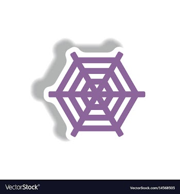 Stylish icon in paper sticker style spider web vector image