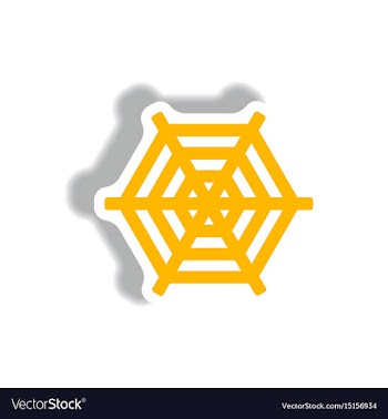 Stylish icon in paper sticker style spider web vector image
