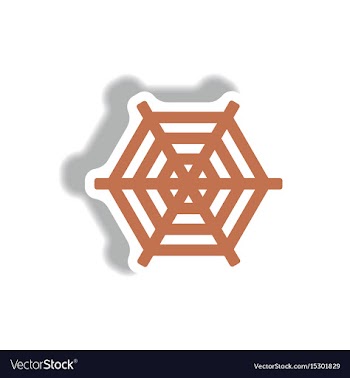 Stylish icon in paper sticker style spider web vector image
