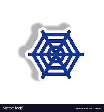 Stylish icon in paper sticker style spider web vector image