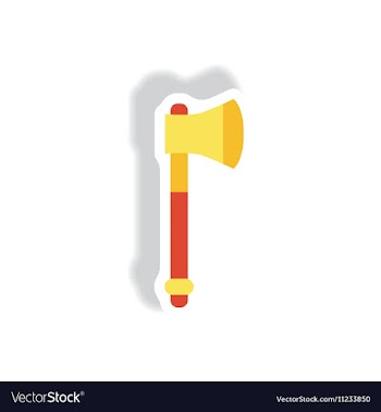 Stylish icon in paper sticker style steel ax vector image