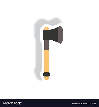 Stylish icon in paper sticker style steel ax vector image