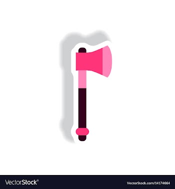 Stylish icon in paper sticker style steel ax vector image