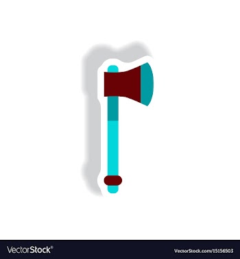 Stylish icon in paper sticker style steel ax vector image