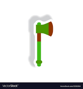 Stylish icon in paper sticker style steel ax vector image