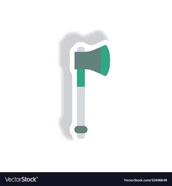 Stylish icon in paper sticker style steel ax vector image