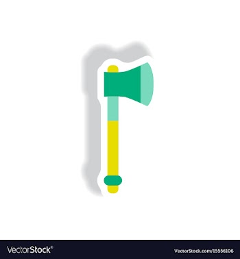 Stylish icon in paper sticker style steel ax vector image