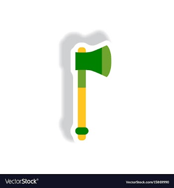 Stylish icon in paper sticker style steel ax vector image