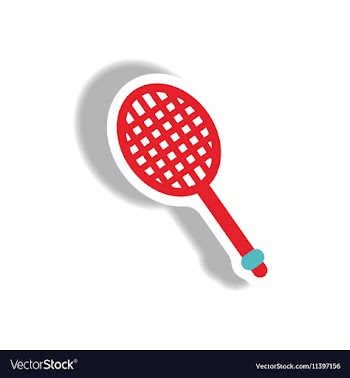 Stylish icon in paper sticker style tennis racquet vector image
