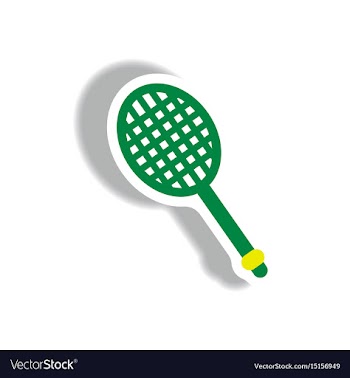 Stylish icon in paper sticker style tennis racquet vector image
