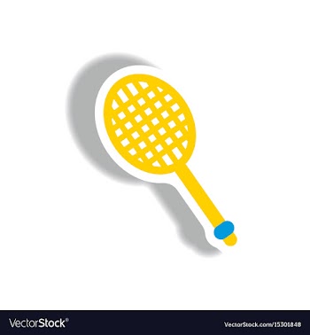 Stylish icon in paper sticker style tennis racquet vector image