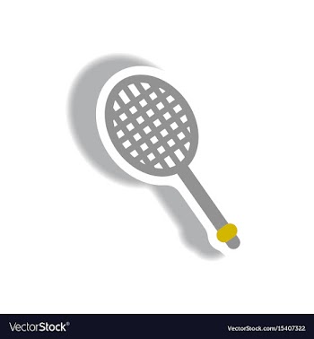 Stylish icon in paper sticker style tennis racquet vector image