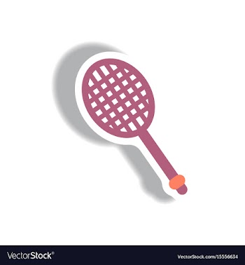 Stylish icon in paper sticker style tennis racquet vector image