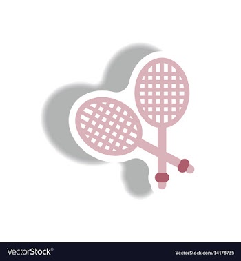 Stylish icon in paper sticker style tennis rocket vector image