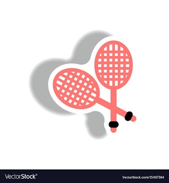 Stylish icon in paper sticker style tennis rocket vector image