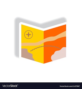 Stylish icon in paper sticker style tourist map vector image
