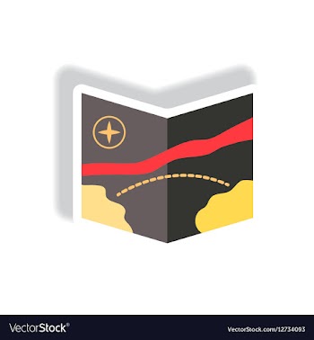Stylish icon in paper sticker style tourist map vector image