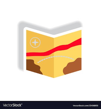 Stylish icon in paper sticker style tourist map vector image