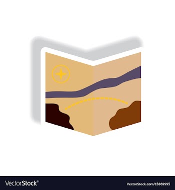 Stylish icon in paper sticker style tourist map vector image