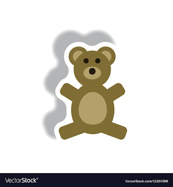 Stylish icon in paper sticker style toy bear vector image
