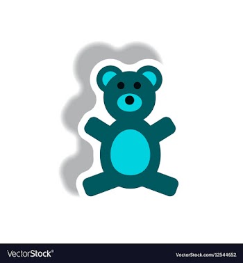 Stylish icon in paper sticker style toy bear vector image