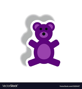 Stylish icon in paper sticker style toy bear vector image